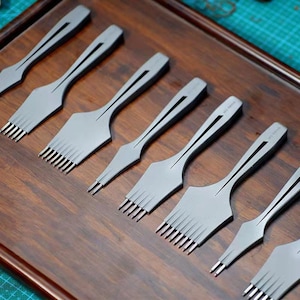 Olijfvormige gat prikken ijzer beitel ISVARA Leathercraft Craft Cutting Ponsen stiksel Rand naaien Tool Leer