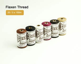 Flaxen Linen Ramie Thread 20 / 3 x 150m Hand Sewing LeatherMob Leathercraft Craft Tool