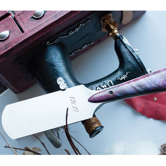 Couteau De Maroquinerie - Lame Acier Inox, Manche Bois De Santal - Pour Coupe, Biseautage Et Amincissement Du Cuir - 12