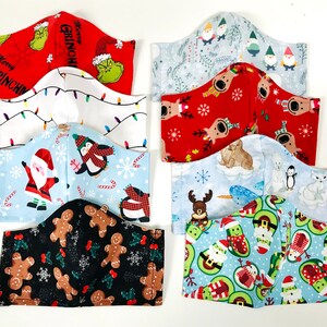 Winter Holiday / Christmas Face Masks - 100% Cotton Washable & Reusable  - Made in USA