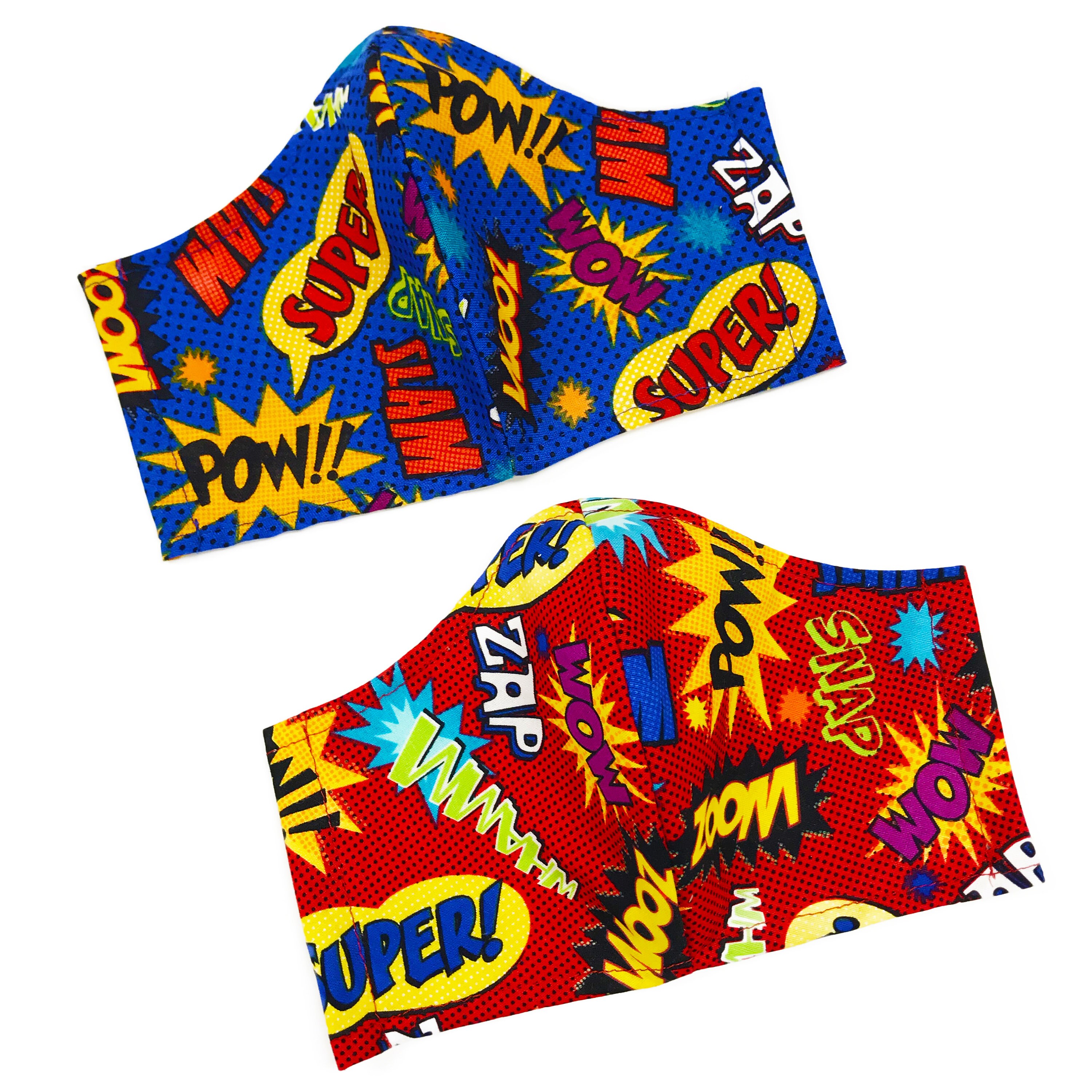 Comic Star Mask Comic Superhero Face Mask - Adjustable Straps - Washable & Reusable ...