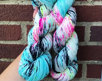 Ratatat, sock yarn, speckled yarn, hand dyed yarn, speckled sock yarn, colorful yarn, indie dyed yarn, knitter gift, indi