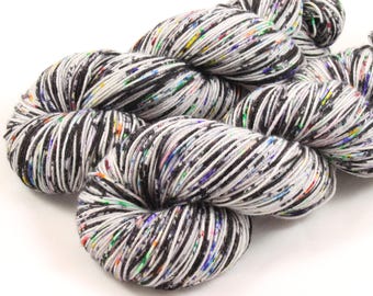 Pass Me The Funnies, speckled yarn, hand dyed yarn, speckled sock yarn, colorful yarn, indie dyed yarn, knitter gift, speckled yarn