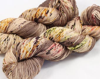 Autumn Stroll, sock yarn, speckled yarn, hand dyed yarn, speckled sock yarn, colorful yarn, indie dyed yarn