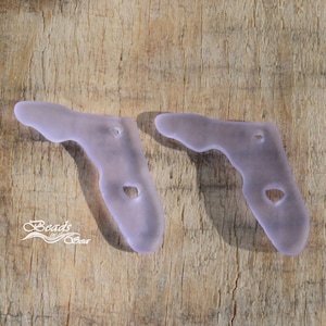 Ciondolo in vetro marino FL SMALL State, 2 pezzi (28 x 26 mm) ~ Arcobaleno ~ ESCLUSIVO ~ Orecchini a forma di cuore Florida, perline da spiaggia in vetro marino coltivato