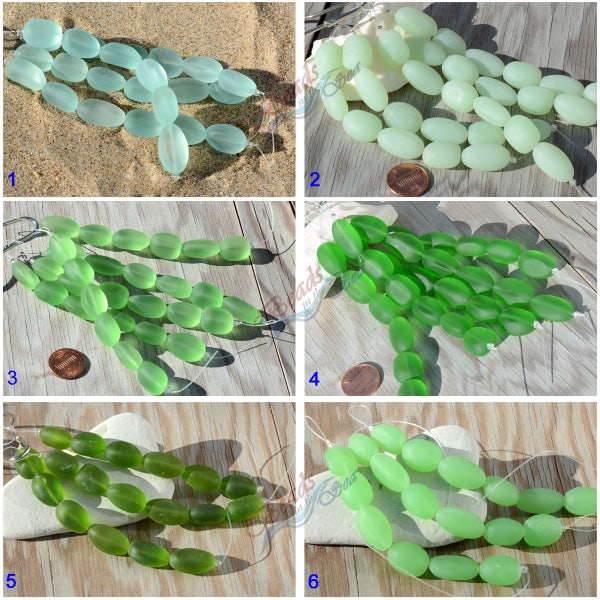 More Colors~6pcs (18-20mm) Large Shamrock Tumbled Nuggets Cultured Sea Glass Beach Glass Beads - 4.5" (6pcs/Strand)