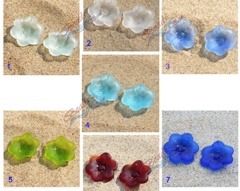 More Colors~ 1 pc (25mm) Rianbow Flower Cultured Sea Glass Beads~ Jewelry Making Supply~Beach Glass Pendant Beads