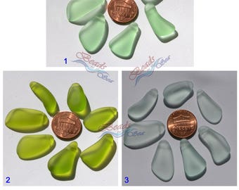 More Color 5pcs/10pcs ~Green Large Drop Freeform Mix Bead Set Earring Size (10~15x21~28mm) Cultured Sea Beach Glass Beads Pendants