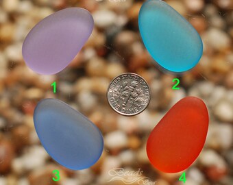 No Hole 2pcs (33x20mm)  Rainbow Hypnotic Cultured Sea Glass Beach Glass Pendant beads