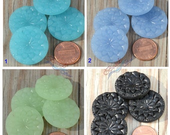 Sea Glass Mandala/Sunburst 25mm 2/4/10pcs Button Style Cultured Sea Glass Beach Glass Pendants