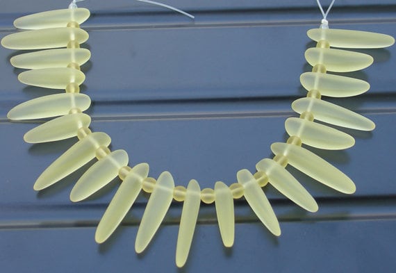 6 Perle Di Vetro Marino Forate: Pendenti Per Gioielli Da - Foto 6