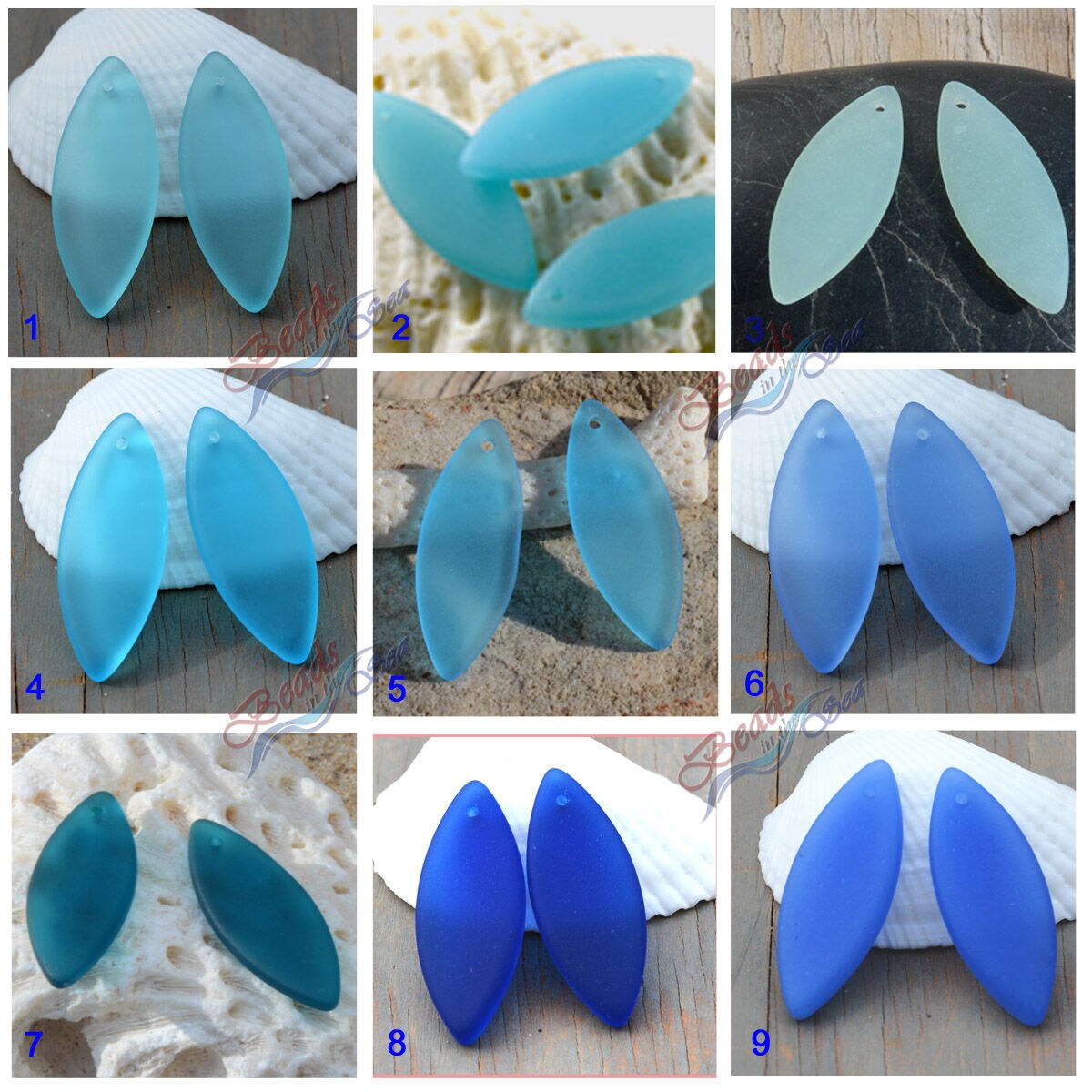 More Colors 2pcs33x13mm Blue Marquise Spindle Cultured Sea - Etsy