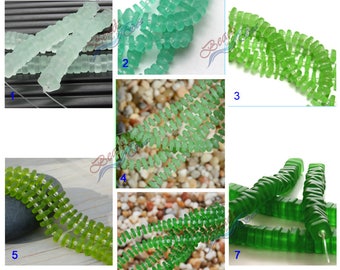 Zeeglas vierkant 25 stuks (8x9mm) groene vierkante spacer gekweekte zeeglas ~ sieraden maken kralen ~ strand glaskralen