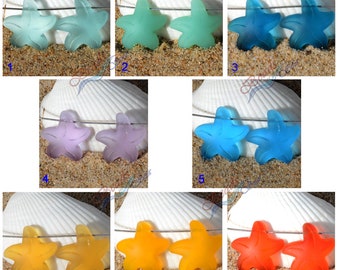 Sea Glass Top Side-Drill Mini Starfish (20mm) Jewelry Making Supply Cultured Sea Glass Beach Glass Pendants