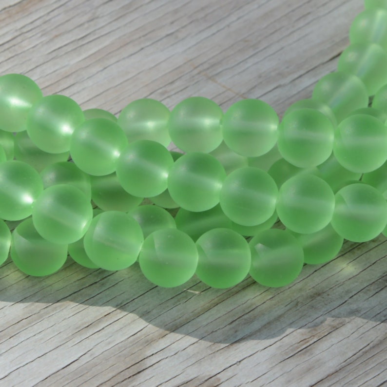 More Color 21 pcs10mm Green Round Jewelry Making Supply CulturedSea Glass Beads Beach Glass Beads 8 image 2