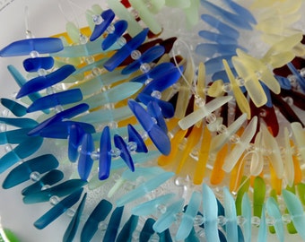 6 Perle Di Vetro Marino Forate: Pendenti Per Gioielli Da - Foto 9