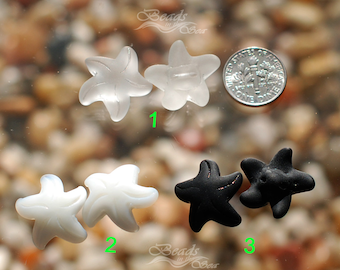 Sea Glass Mini Starfish Length-Drilled 2pcs (20mm)~Jewelry Making Supply~Cultured Sea glass Beach Glass Pendant Beads