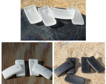 More Color 2/6/10pcs (22X10mm) Mini Black White Rectangle Black Bottle-curved Earring Size~Jewelry Making Supply~Cultured Sea Glass Bead