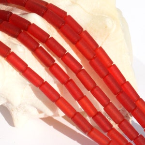 Tube Medium (9x4mm) 24pcs Cultured Sea Glass Beads ~Jewelry Making Craft~Beach Glass Beads-  8&quot;