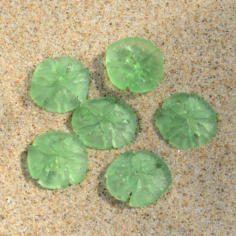 More Colors2 Pcs 21x19mm Mini Green Sand Dollar 2hole Etsy