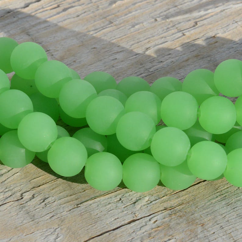More Color 21 pcs10mm Green Round Jewelry Making Supply CulturedSea Glass Beads Beach Glass Beads 8 image 4