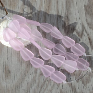 Sea Glass Freeform SM Rainbow 6pcs (14X14mm) Cultured Sea Glass~Jewelry Making Supply~Beach Glass Beads - 4" (6pcs/strand)