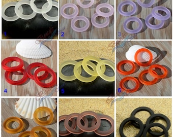 Sea Glass Rings 27mm Circle Rings 2pcs  Black Bottle-neck Style Rings Cultured Sea Glass Beach Glass Pendant Bead