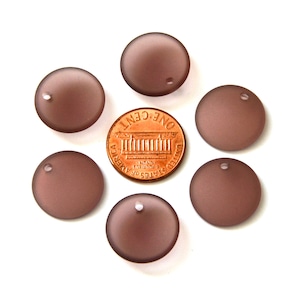Mini Concave Coin Rainbow (18mm) 2pcs Cultured Sea Glass ~Jewelry Making Supply~Beach Glass Pendants