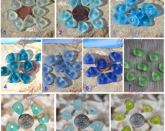 More Color~Sea Glass 8pcs (10-15mm)  Rainbow 3mm Large Hole Pebble Nuggets Freeform Cultured Sea Glass Beads~ Beach Glass Beads