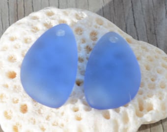 Mini cuentas de vidrio marino (21 x 13 mm) de color azul eclipse, ideal para bisutería y colgantes de playa (más colores)