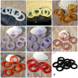 Sea Glass Rings  (23mm) 2pcs Rainbow Bottle-neck style Rings Cultured Sea glass Pendant