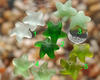 Sea Glass Mini Starfish Length-Drilled 2pcs (20mm)~Jewelry Making Supply~Cultured Sea glass Beach Glass Pendant Beads