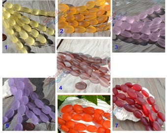 More Colors 6pcs (18-20mm) Large Rainbow Tumbled Nuggets Cultured Sea Glass Beads~Jewelry Making Supply~Beach Glass Beads - 4.5"