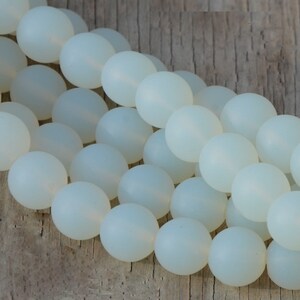 More Color~ (10 mm) Round White Black Cultured Sea Glass Beads~ Jewelry Making Supply~ Beach Glass Beads - 8&quot;