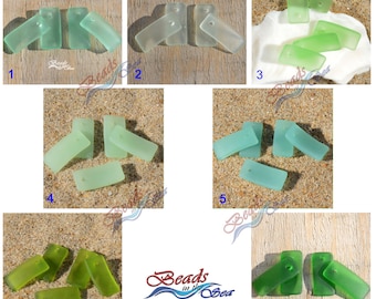 More Color 2/6/10pcs (22X10mm) Mini Rectangle Green Curved Earring Size~Jewelry Making Supply~ Cultured Sea Glass Beach Glass Pendant Bead