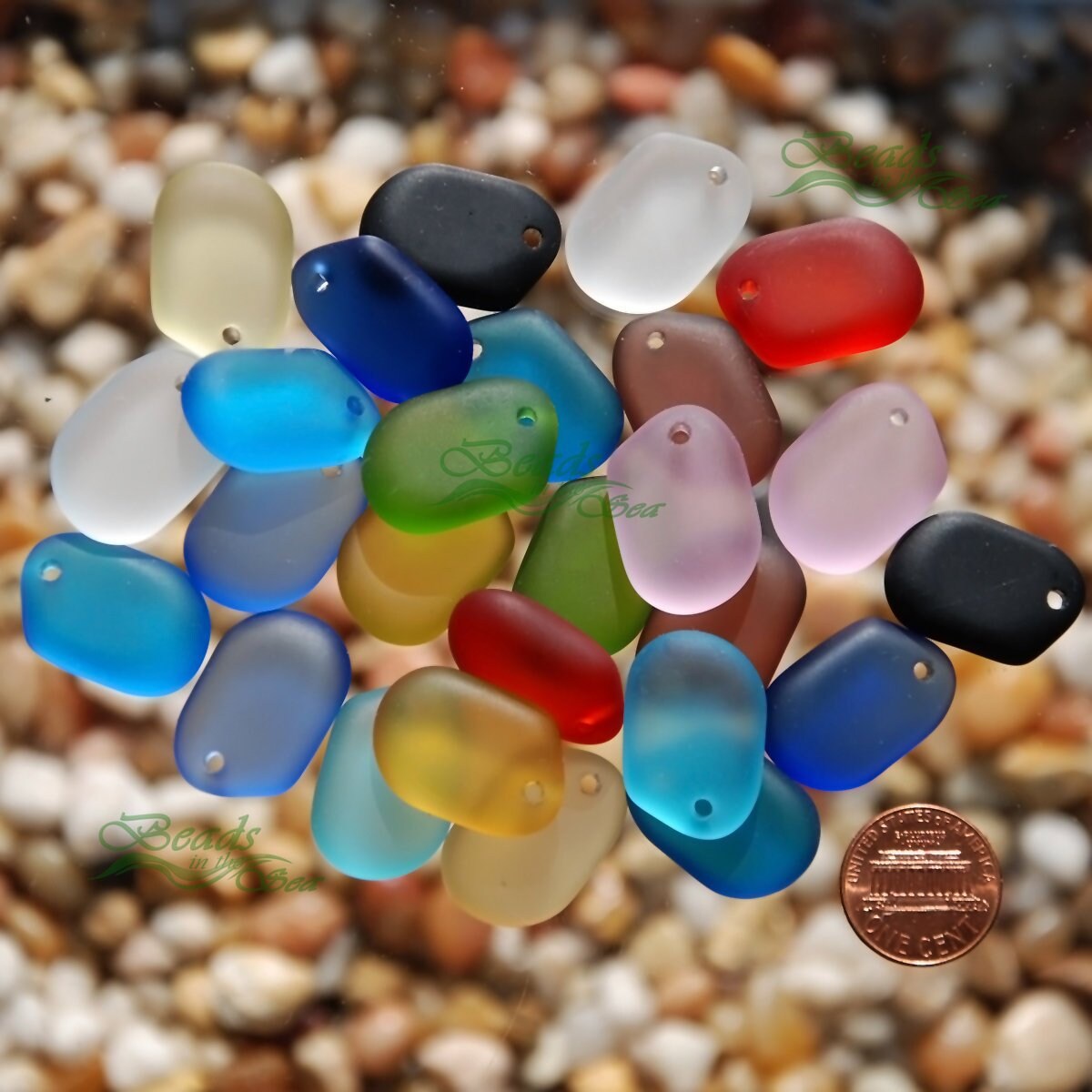 Sea Glass Pebble 12pcs/12 Pairs Mix 24x16x8mm Frosted Clear Etsy