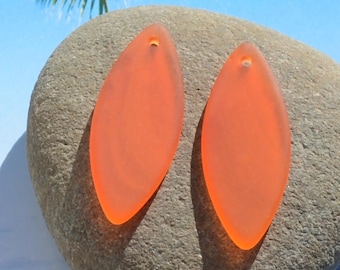 Colgantes de vidrio marino (33 x 13 mm) con huso de marquesa arcoíris, vidrio marino, cuentas de vidrio de playa, suministros para joyería