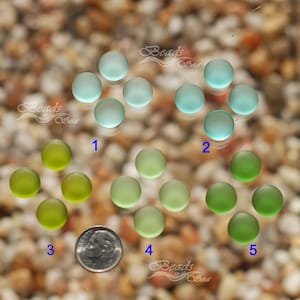 Sea Glass Mosaic Tile Cabachon SM Green Coin ~15pcs (12mm) Cultured Sea Glass ~Home Decor~Beach Glass Tiles