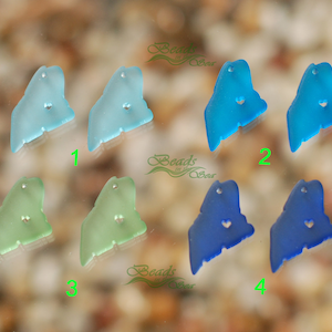 Sea Glass Small ME 25 x 16 mm) Zustand Charme ~ I Herz Maine ~ Exclusive ~ Kultivierte Seeglas Strand Glasperlen