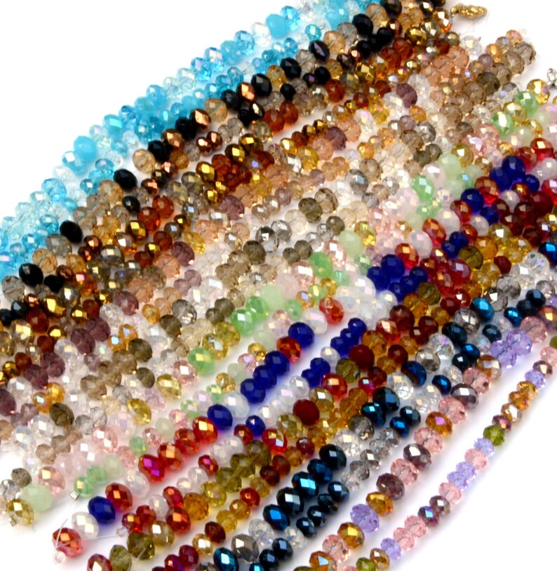 4835PCs 6X4mm8X5mm 4835pcsstrand Rondelle Faceted Tan Color Mix Chinese Crystal Tiaria Crystal Glass Beads 8