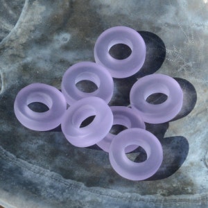 Sea glass 2/4/6/10pcs 2PCs 12mm Circle Rings Rainbow Bottle-neck Style Rings Cultured Sea Glass Beach Glass Pendant Bead - More Colors