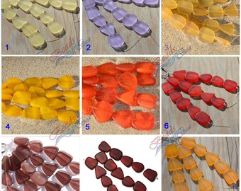 Sea Glass LG Freeform Flat Rainbow 5pcs (20x20mm) Cultured Sea Glass~Bangle Bracelet~ Beach Glass Beads - 4"