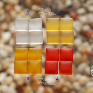 Sea Glass Mosaic Tile Cabachon SM Rainbow Square ~15pcs (12mm) Cultured Sea Glass ~Home Decor~Beach Glass Tiles