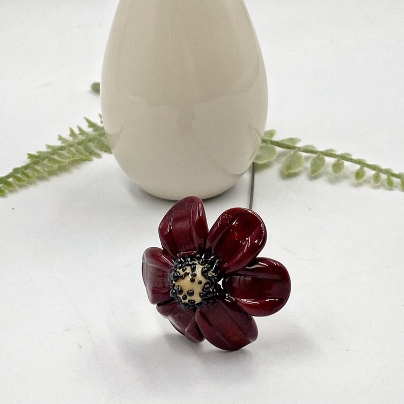 Single Glass Droopy Daisy Stem Lampwork Flowers Glass Etsy