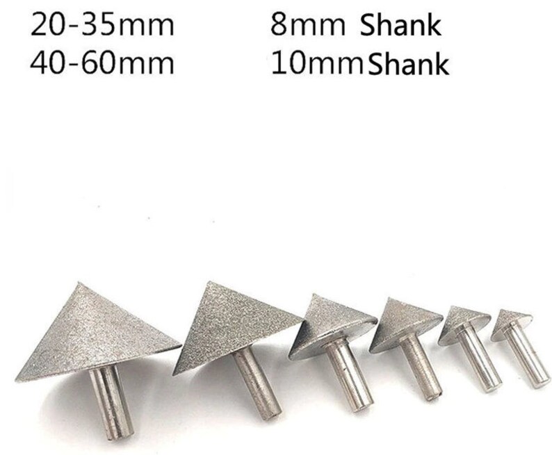 25mm 90 Dregree Electroplated Diamond Cone Chamfer Grinding Head Stone Glass Chamfering Head 20-60mm cone