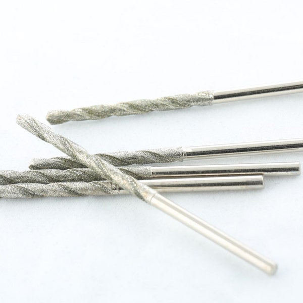 Brocas helicoidales con revestimiento de diamante de 2,0 mm (20 unidades) para lapidario, vidrio y joyería
