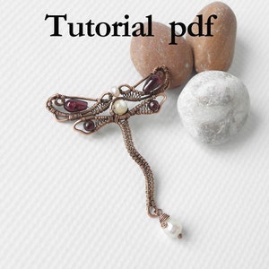 Wire Wrap Dragonfly Pendant Tutorial, Art Nouveau Jewelry DIY (Digital Download)
