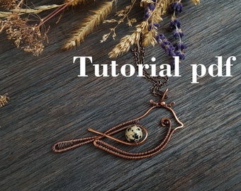 Jewelry Tutorial Bird pendant, wire wrap step by step lesson  for intermediate, DIY project wirewrap jewelry