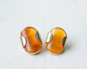 Vintage faux amber clip-on earrings