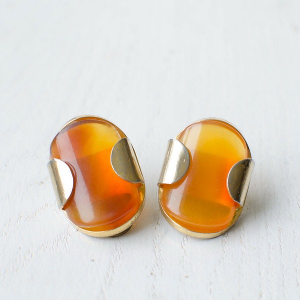 Vintage faux amber clip-on earrings